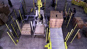 KPal CV Small Footprint Case Palletizing System With Fenceless Loading Zone