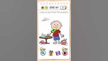 Brain Test Level 147 Looks so sad  Cheer him up please