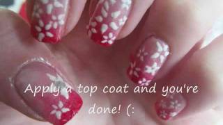 Pink Gradient Nails With Flowers - Nailart Tutorial By Bitethecake