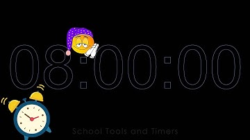 8 Hour Alarm Clock ⏰ Countdown  - LOUD 15 Minute Alarm ⬛Dark Mode⬛