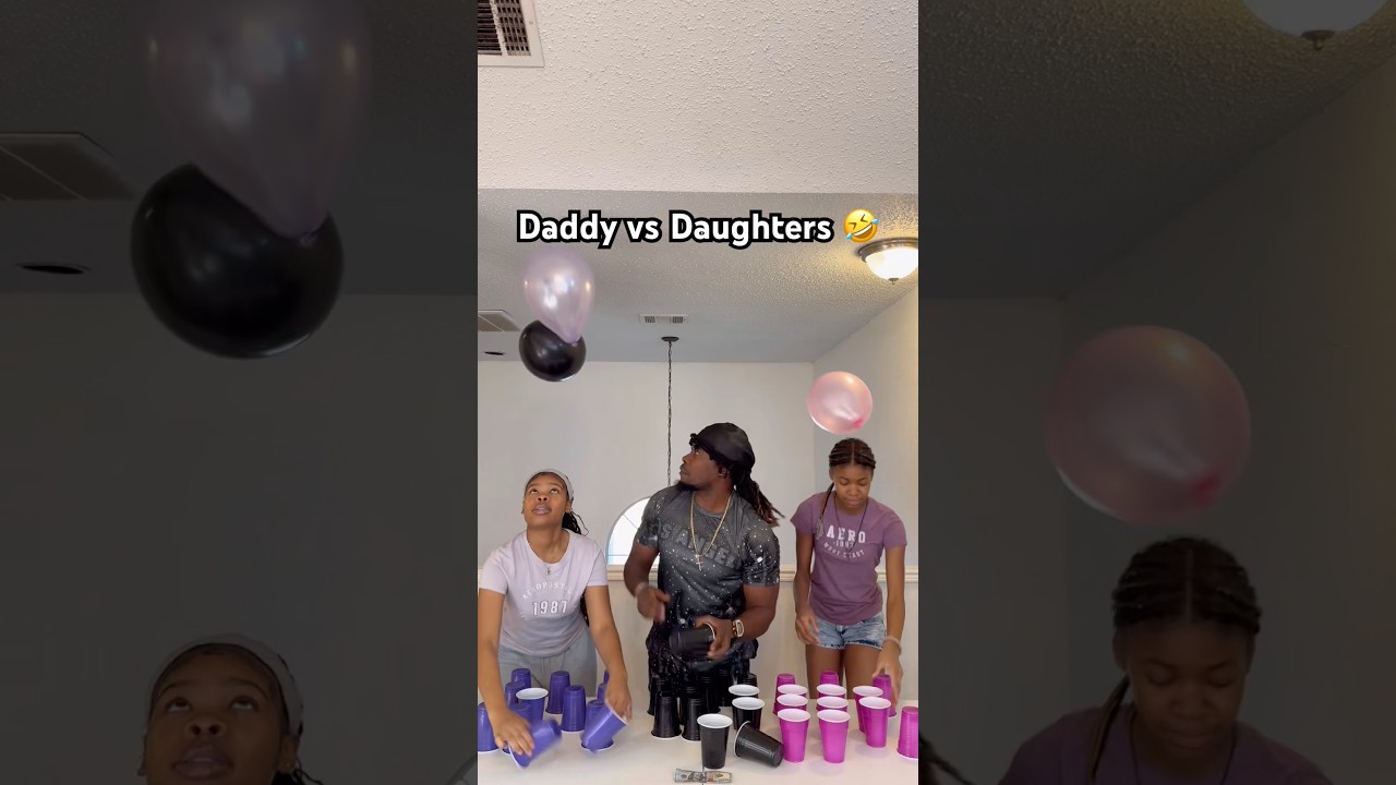 Daddy vs Daughters, fastest wins the prize 