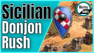 Aoe2 Donjon Rush Build Order - 20 Pop Sicilians - Lords Of The West