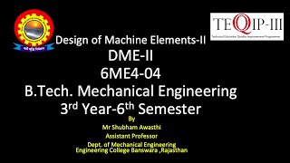 DME-II:L1 Introduction & Objective, ME 3rd yr/6th sem, by Mr Shubham Awasthi Assistant Professor(ME)