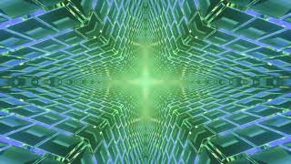 Information Video Loop Background HD - Abstract Green and Teal Tunnel Illusion Motion Graphic News