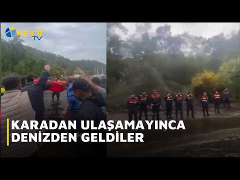 KARADAN ULAŞAMAYINCA DENİZDEN GELDİLER
