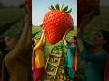 Miniature village Punjabi women making fresh giant strawberry 🍓 shake || #shortsfeed #trending #ai