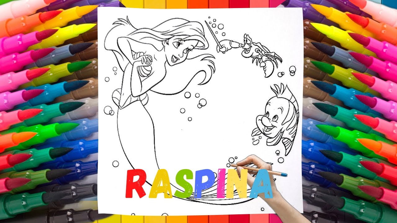 Disney Princess Coloring Pages: ARIEL THE LITTLE MERMAID (2023) - YouTube