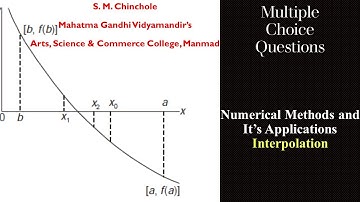 Multiple Choice Questions (M C Q) on Numerical Methods and Its Applications (Interpolation)