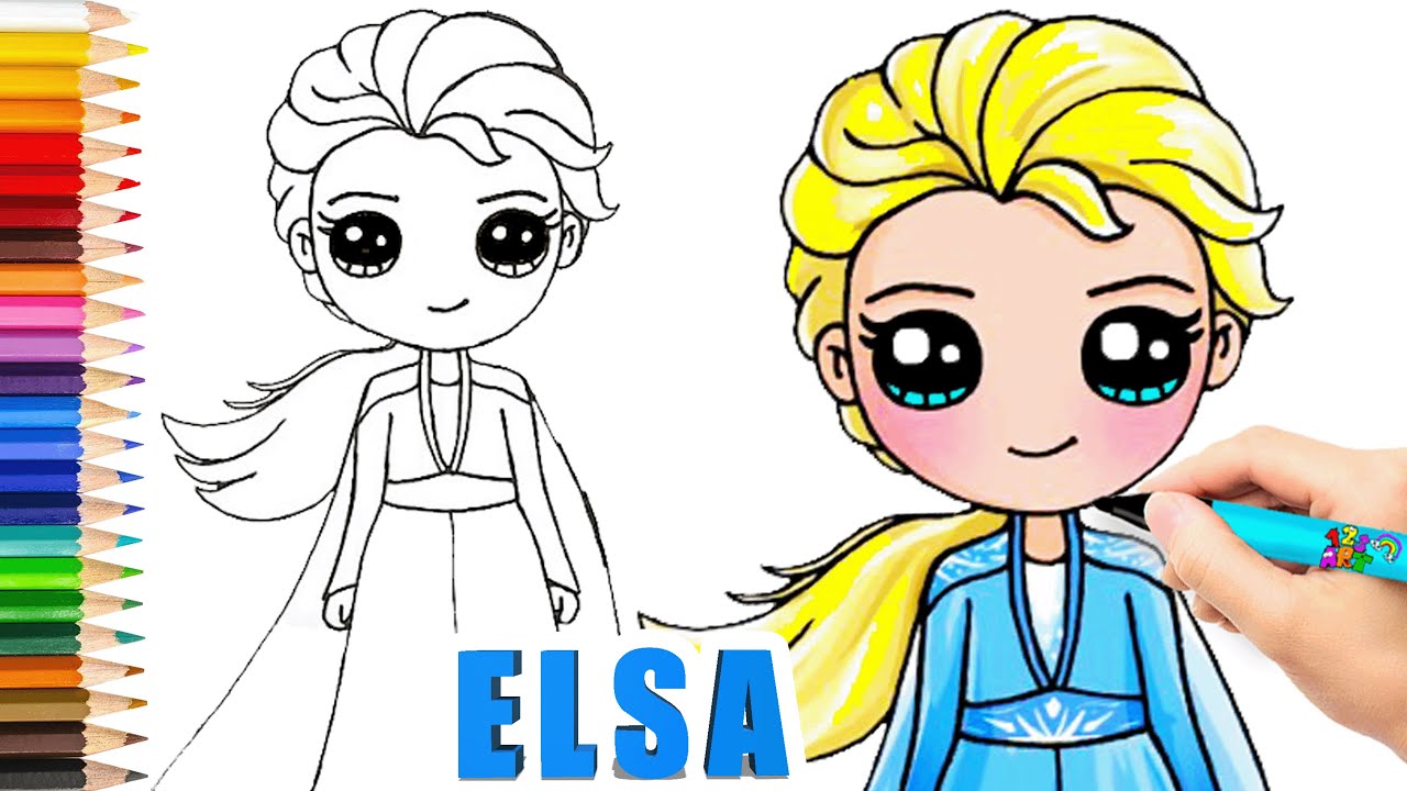 OFFIZIELLE ZEICHNUNG VON FROZEN ELSA ️ WIE MAN FROZEN ELSA EINFACH