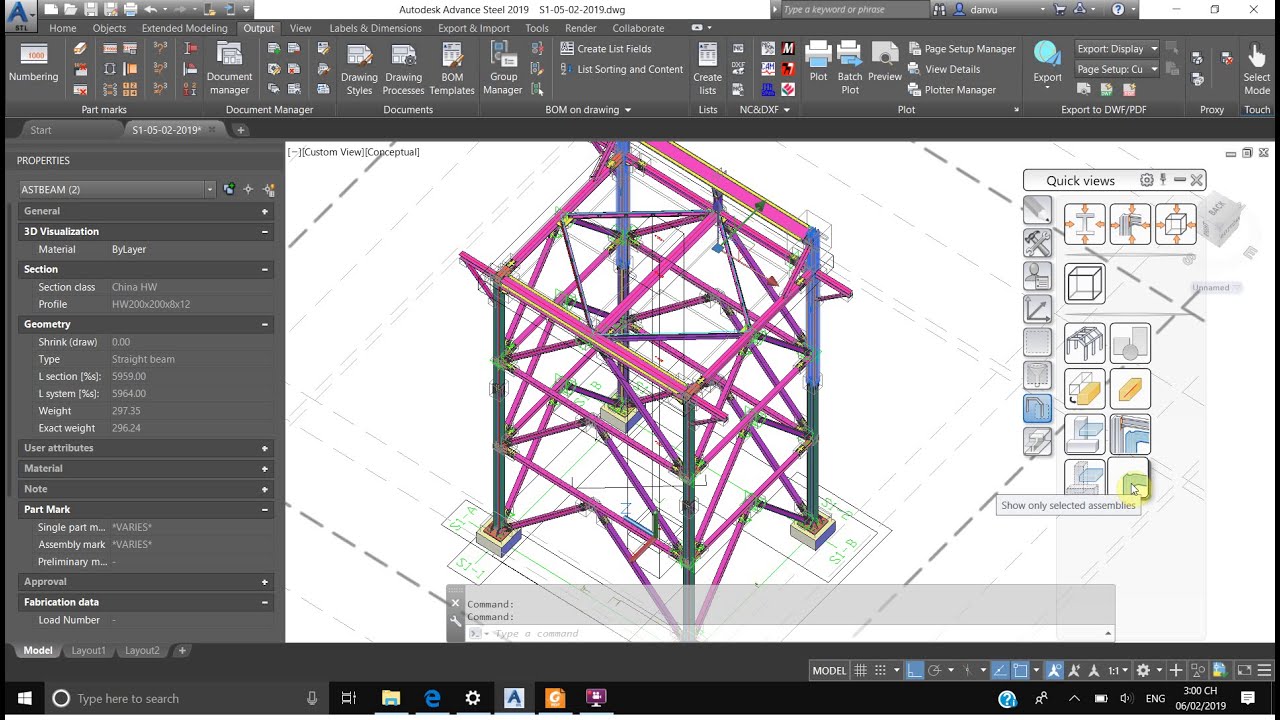 ADVANCE STEEL 2019 TUTORIAL/58/NUMBERING CULUMN PART 2