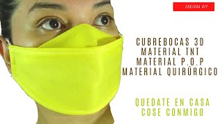 Cubrebocas o Mascarilla fácil de TNT y patrón para hecerlo desde casa. Como hacer un tapabocas