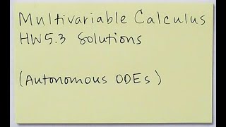 Autonomous Differential Equation Examples