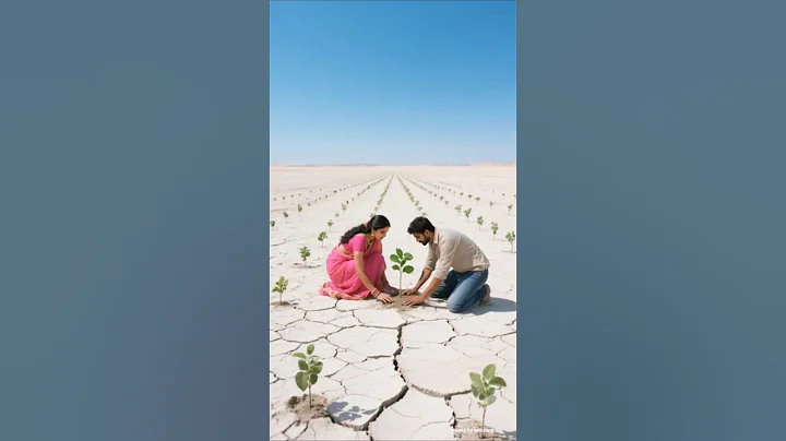 A couple waters a guava tree to save it from drying up 😭 #ai #plants #save #water