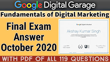 Google Digital Garage Final Exam Answer | October 2020 | Google Digital Marketing Course Answer 2020
