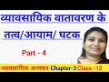 व्यावसायिक वातावरण के तत्व/आयाम/घटक l Element/ Factors of Business Environment l BST -12 l ch-3
