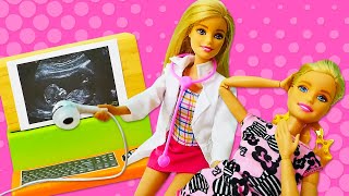 Hamile Barbie doktor kontrolünde! Barbie ailesi ile doktor oyunu. Seçkin bölümler