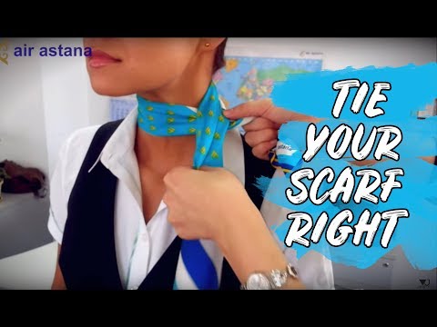 How to tie your scarf for flight attendants - tutorial