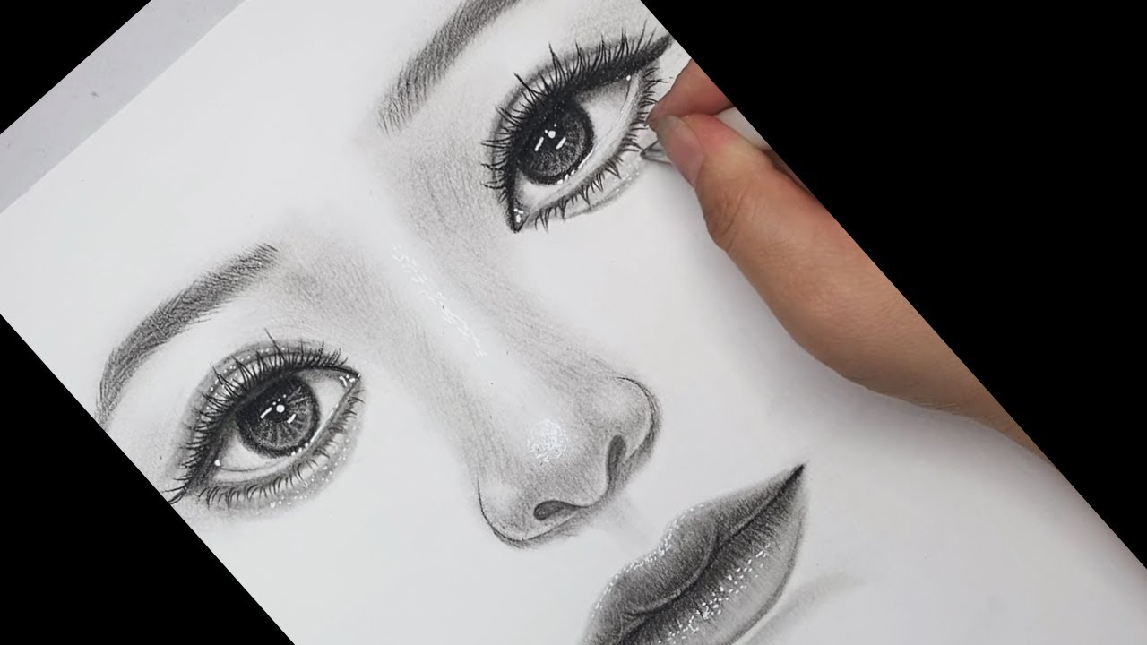 How to draw Realistic Eyes Step by step Charcoal Pencil - How to Draw