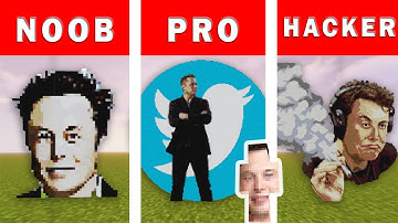 Pixel Art (NOOB vs PRO vs HACKER) Elon Musk in Minecraft