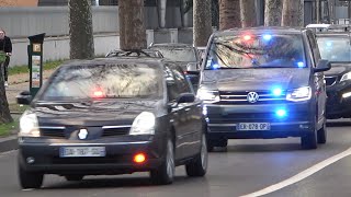 l&#39;impressionnant convoi du president Emmanuel Macron