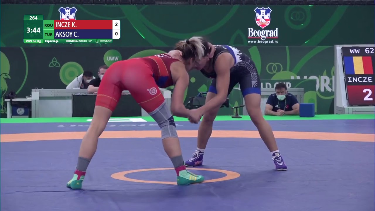 Репешаж, женская борьба - 62 кг: К. Инчже (Румыния) против С. Аксой (Турция)
