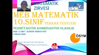 9 Ni̇san 2020 Tari̇hli̇ Meb 10.Sinif Matematk 1.Dönem Tekrar Testleri̇ Permütasyn Kombi̇nasyn Olasilk