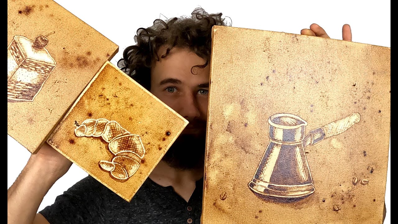 🎨 Coffee Painting On Canvas 11 ☕️