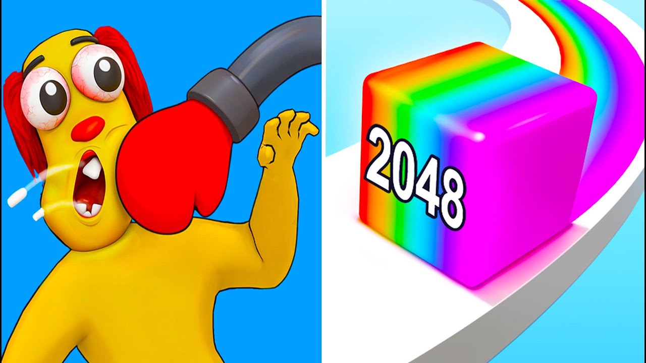 Jelly Run 2048  vs Annoying Uncle Punch Game🟩⬜⬛ Hard Levels Challenge Walkthrough Gameplay MB2172...