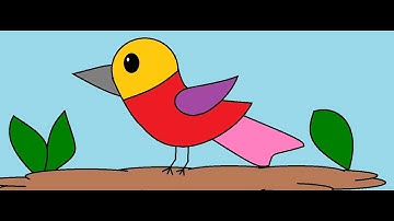 How to draw Bird easy for kids in MS paint||Computer bird drawing easy art||PC drawing