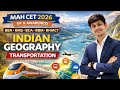 MAH CET 2026 | GK &amp; Awareness | Indian Geography – Transportation | BBA BMS BCA BBM BHMCT