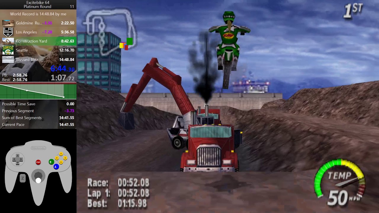 Excitebike 64 Platinum Former World Record in 14:21.83