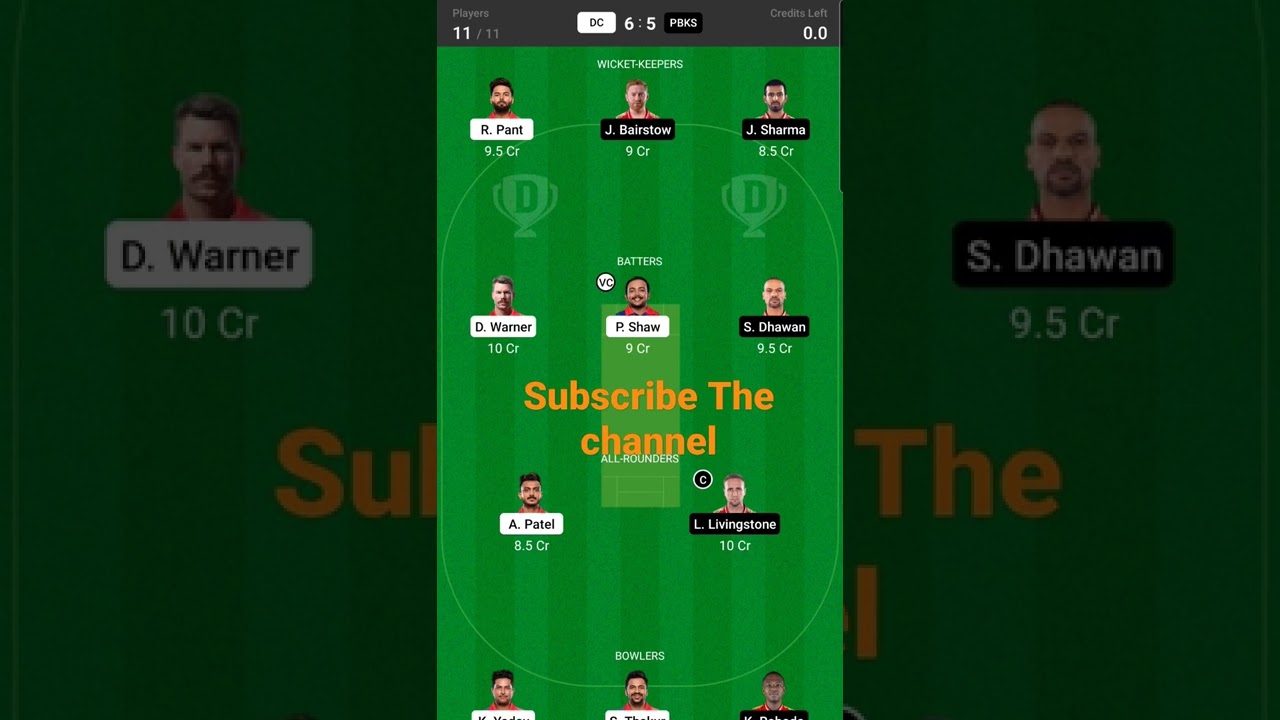 Tata IPL 2022 DC Vs PBKS Dream 11 Team 💯💥💥🤣
