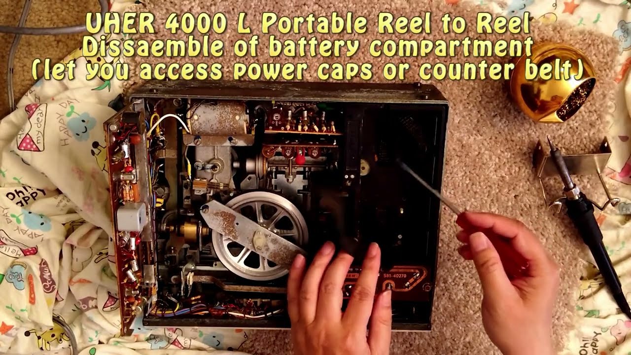UHER 4000 L / S Reel to Reel Video 2 : Battery Case Removal 4400 4200 Report Monitor