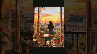 This Paris Balcony at Golden Hour Feels Unreal ✨ #dailyvlog #ghibli #sunnyparis