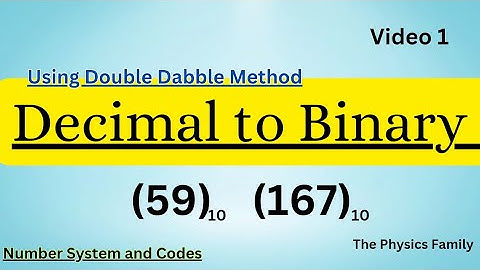 Decimal to Binary Conversion//Number System Video 1 with examples// Double Dabble Method