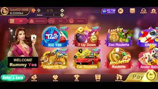 Rummy Yes Earning App || Get upto 500 bonous || Instant UPI Withdrawal Letest App screenshot 4