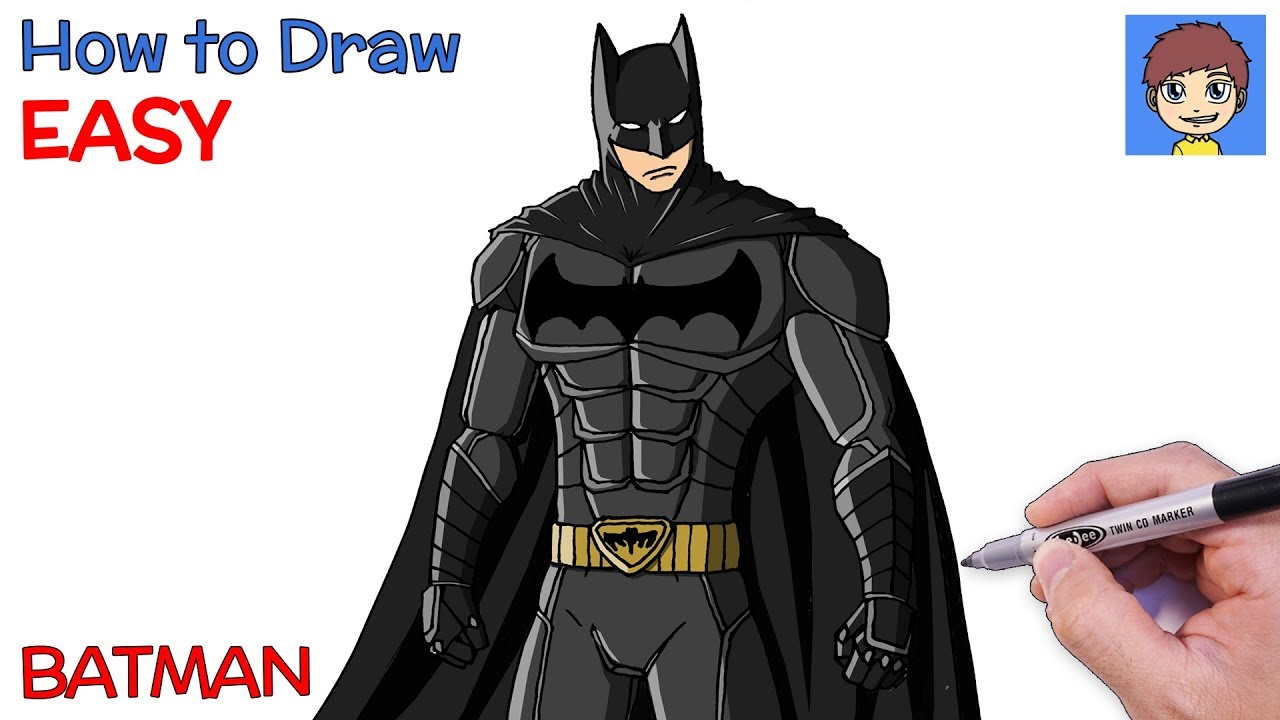Draw Batman Step By Step : How To Draw Batman Step By Step – For Kids ...