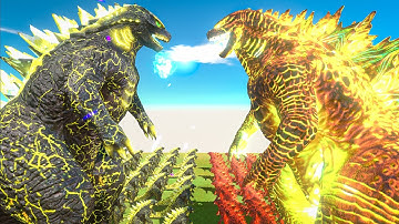 Legendary Godzilla War - Evolution size comparison of THUNDER Godzilla 2014 vs FIRE Godzilla - ARBS