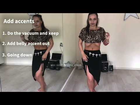 Belly dance TECHNIQUE Vaccum+Flutter shimmy+Belly accents /bellydance online class LEARN WITH US ⬇⬇⬇