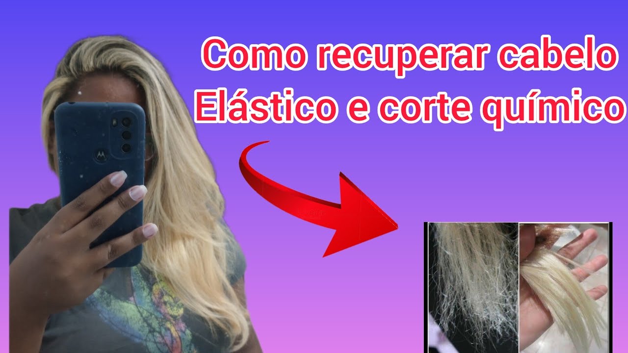 Como recuperar cabelo elástico com corte químico #descoloração # ...