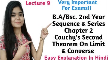 B.A/Bsc.|2nd Year|Sequence & Series|Chapter 2|Sequence|Cauchy