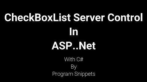 CheckBoxList Server Control In ASP.Net