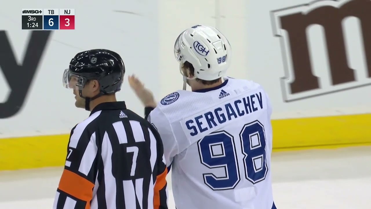 NHL Fight - Lightning @ Devils - Sergachev vs Severson - 15/02/2022
