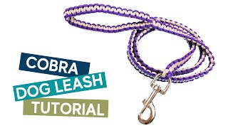 TWO COLOR COBRA (SOLOMON) WEAVE PARACORD DOG LEASH TUTORIAL