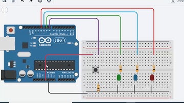 Arduíno - aula 12 / desafio dos três LEDs controlados por um botão