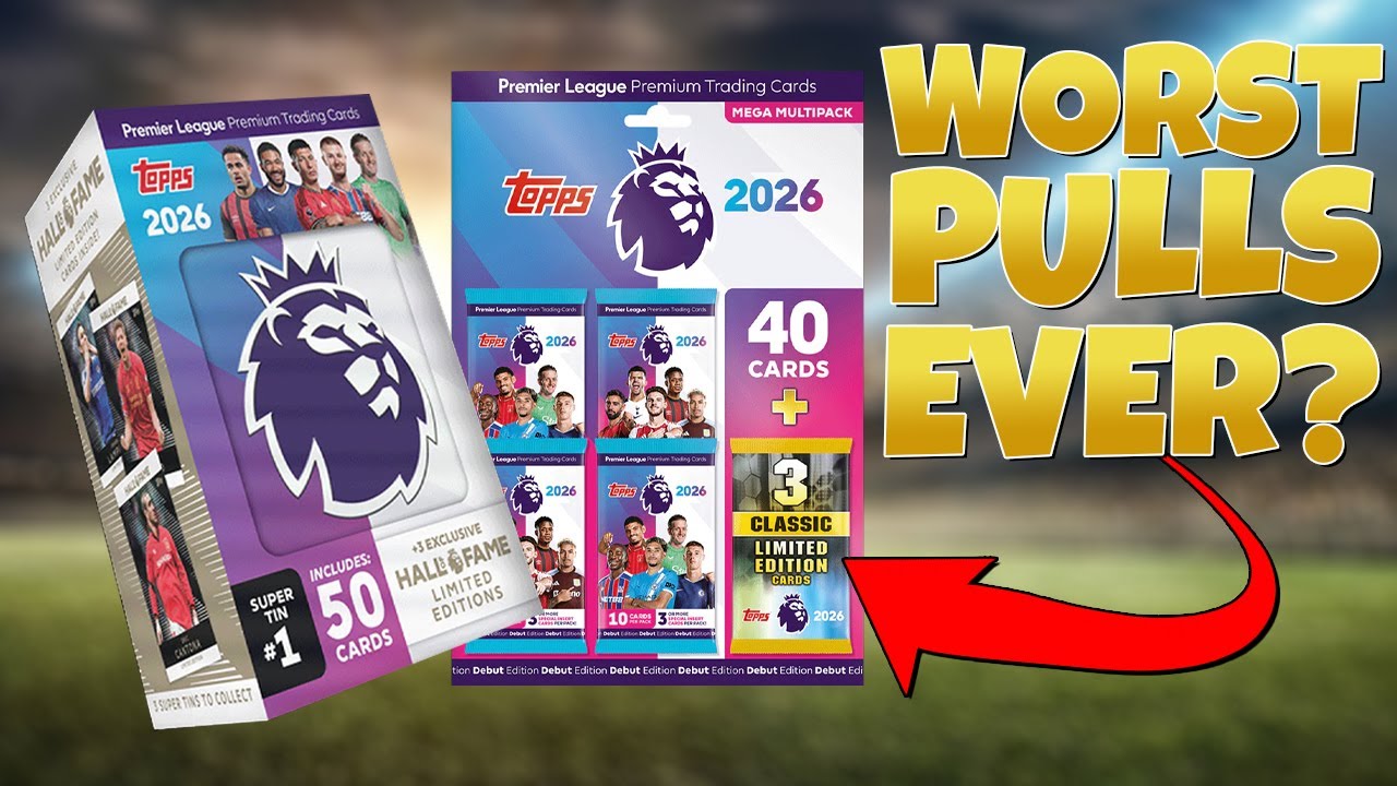 УЖАСНО! Topps в Премьер-лиге 2026! 😱 Супер-жестянка + Мега-мультипак. Открытие 