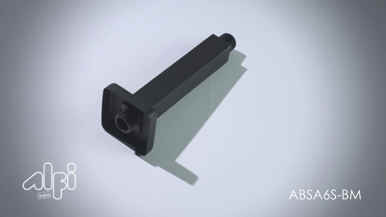 ALFI brand ABSA6S-BM Black Matte 6" Square Ceiling Shower Arm