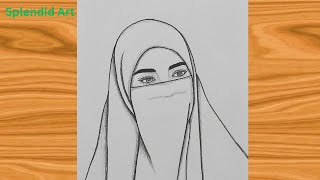 Muslim girl drawing with hijab easy | girl drawing | drawing tutorial