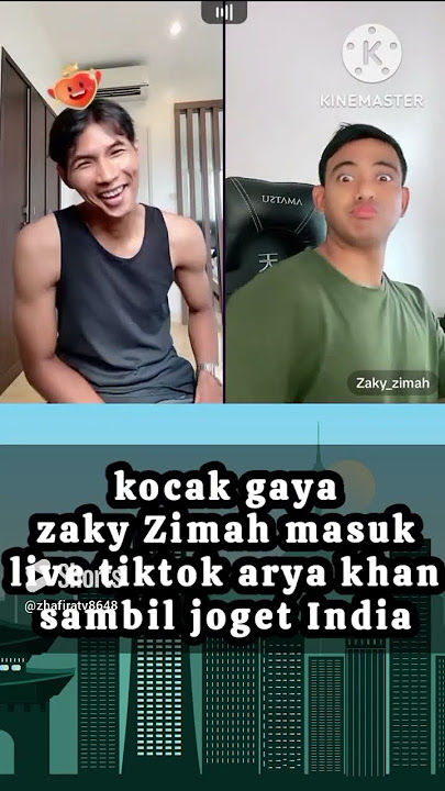 kocak gaya zaky Zimah masuk live tiktok arya khan sambil joget India