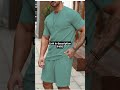 Men's Teal Ribbed Co-ord Set | Half Sleeve T-Shirt &amp; Shorts | Lounge &amp; Casual Wear